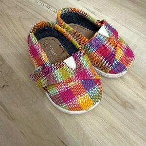 Toms Kids Multicolor Plaid Slip-On Sneakers
